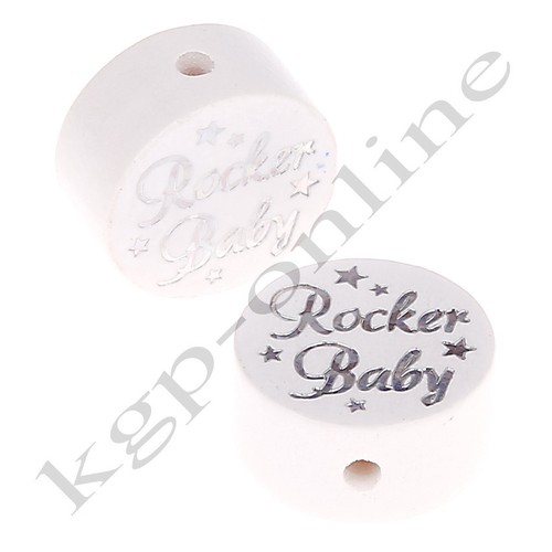 Glitzer Scheibe Rocker Baby / Motivperle / Motivperlen / Holzperlen - Picture 8 of 9