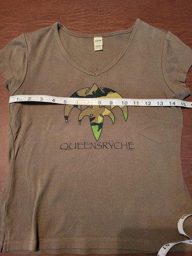 Vintage Queensryche olivgrün Logo American Soldier Shirt Damen Medium - Bild 5 von 6