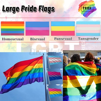 LGBT 3x5 FT Large Rainbow Flag Gay Pride Lesbian Transgender LGBTQ