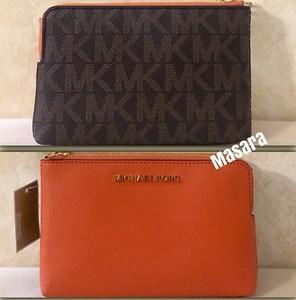 Michael-Kors-Jet-Set-Large-Double-Gusset-Wristlet-Leather-Brown-Tang-MSRP-138