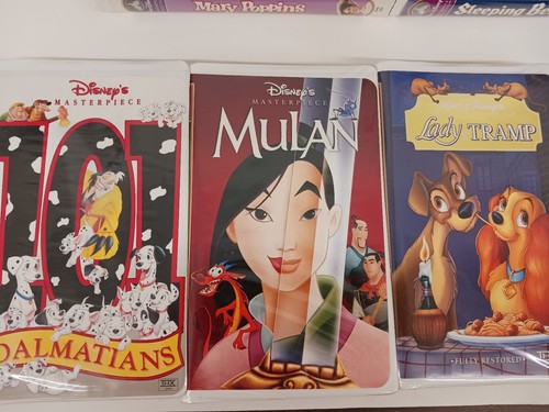 Lot 24 Disney VHS Tapes Masterpiece Classics Cinderella Bedknobs Rescuers Fantas - Picture 6 of 10