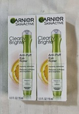 LOT OF 2 Garnier Skin Renew Clearly Bright Anti-Puff Eye Roller 0.5oz NEW