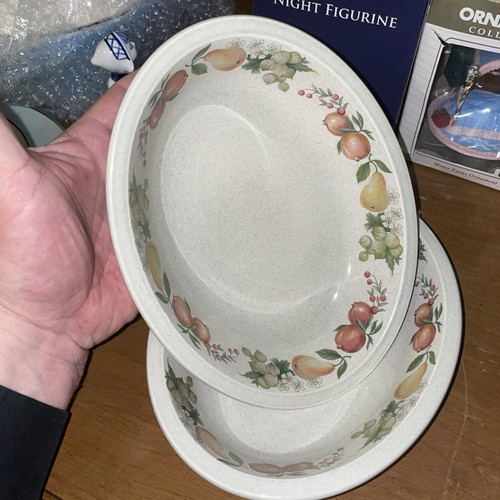 Coppia di ciotole da portata ovali Wedgewood Cotogna 9,5” c 7,5” forno a tavola Inghilterra - Foto 7 di 14