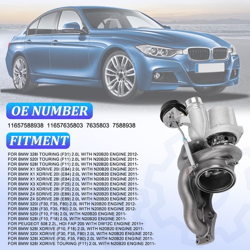 11657635803 Turbo Turbocharger For 2012~2016 BMW 320i 328i 528i X3 Z4 N20 2.0L * - Picture 7 of 24