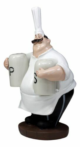 Großer Koch Mario mit großem Hut Salz und Pfefferstreuer Halter Figur 6,25" hoch - Bild 4 von 9