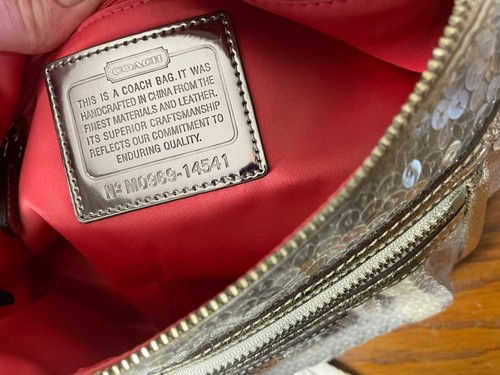 COACH POPPY SIGNATURE *SEQUIN* GROOVY 14541 BAG SHOULDER HANDBAG PURSE CROSSBODY - Picture 20 of 22