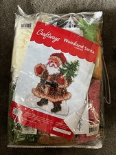 Craftways WOODLAND SANTA Latch Hook Kit 21  X 30  Inch NIP