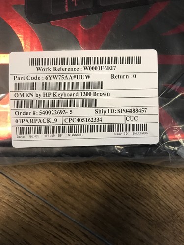HP Omen Encoder Mechanical Gaming Keyboard 6YW75AA#UUW New Sealed