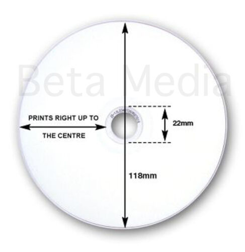 50 x JVC Professional Grade CD -R 52X - Full Hub White Inkjet Printable CDR - Picture 2 of 6