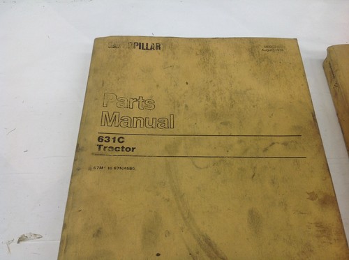 (2) CAT Caterpillar 631C Tractor 67M1-4580 Parts Manual August 1978. Lot #1 - Picture 2 of 5