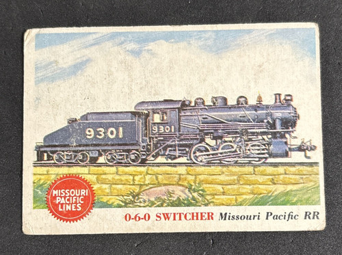 1955 Topps Rails and Sails #95 0-6-0 Switcher Missouri Pacific RR SP - Picture 1 of 2