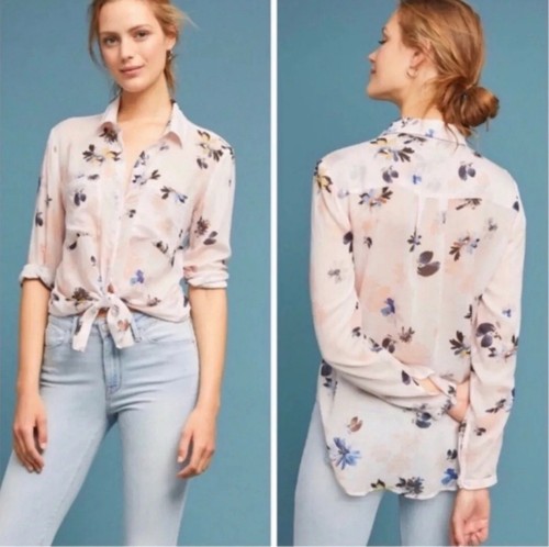 Cloth & Stone Tavira Pink Button Front Lightweight Oversized XS Anthropologie - Picture 15 of 17