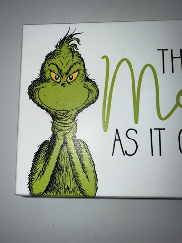 Dr. Suess Designs “This Is As Merry As It Gets”Grinch Sign Christmas 6”Lx4”Hx1”W - Picture 4 of 5