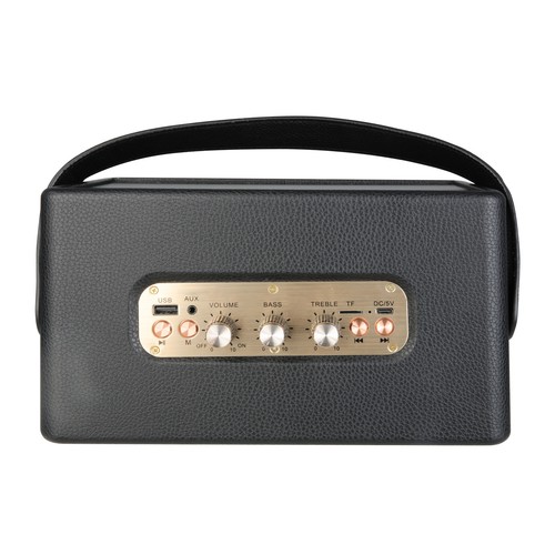 SoundTec Retro Bluetooth Boombox Speaker with 15hr Battery & TWS - Black - Picture 9 of 11