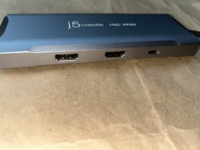 J5create 10G 4K60 USB-C Docking Station For 3 Displays. SEE FULL DESCRIPTION