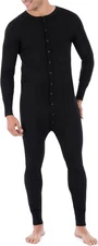 Fruit of the Loom mens Premium Thermal Union Suit Large, Black 