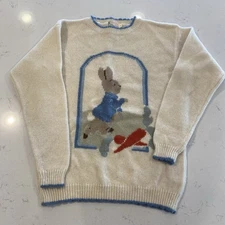 Beatrix Potter Original Frederick Warne Peter Rabbit Wool Jumper Sweater XL