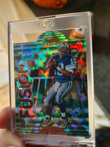 1998 Bowmans Best Atomic Refractor Fusion Brett Favre/Charlie Batch /25 SSP RARE - Picture 5 of 6