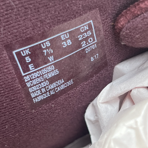 Clarks Women's Size 7.5 Desert Boots Suede Ankle Lace Up And Side Zip Burgundy - Picture 7 of 11