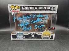 Funko Pop Games Mortal Kombat X Scorpion & Sub Zero 2 Pack Gamestop Ex.  Signed 