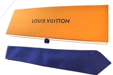 Louis Vuitton Unused Micro Damié Silk Tie Men's Classic Made in France