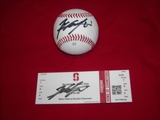 RINTARO SASAKI **SIGNED ACC BASEBALL** STANFORD W/SEASON TICKET** TICKET 1ST HR!