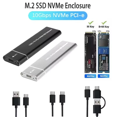 MARKENLOS NVMe SSD Gehäuse M.2 - Aluminium Typ-C externes Festplatten-Case, 10Gbps