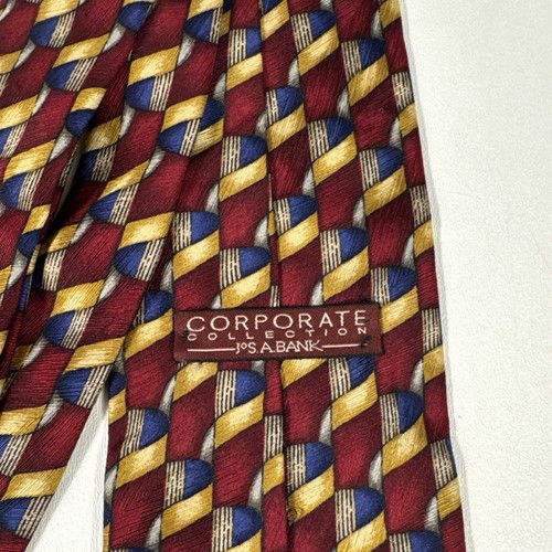 JOS A. Corbata de hombre BANK Corporate Collection roja, dorada y azul toda seda - Imagen 7 de 7