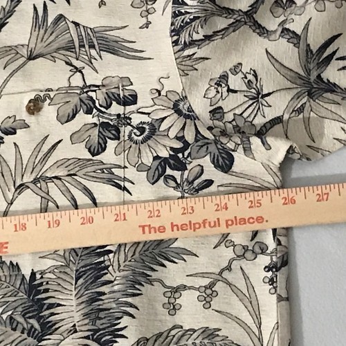 Vtg Bugle Boy Short Sleeve Button Up Shirt XL Silk Rayon Textured Hawaiian Print - Picture 11 of 16