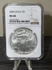 US Mint 2004 American Silver Eagle 1oz NGC MS 68 Bullion Coin