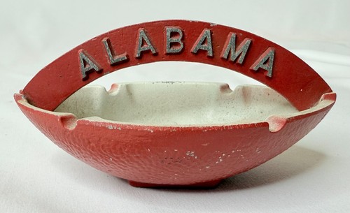 Vintage Alabama Crimson Tide Fußball geformt Metall Aluminium Aschenbecher Figur - Bild 3 von 10