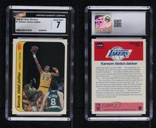 1986-87 Fleer Stickers Kareem Abdul-Jabbar #1 CGC 7 HOF