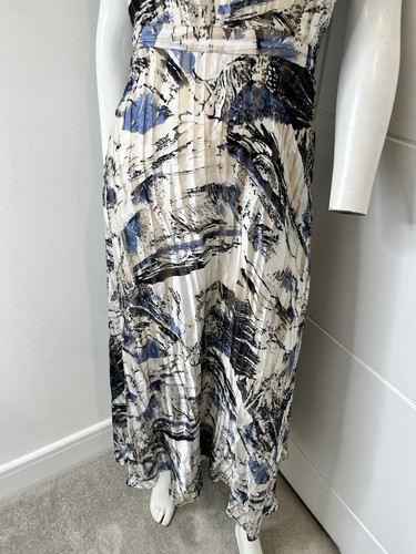 Maxi Vestido REISS Talla 8 Alix Estampado Mármol Halter, Espalda Abierta - Imagen 4 de 10