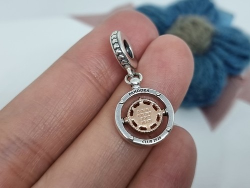 NEW Genuine Pandora Club 2020 Compass Dangle Charm Diamond π S925 ALE - Picture 2 of 7