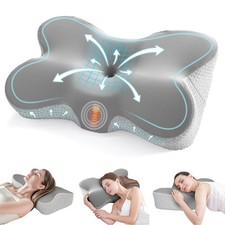 Cervical Neck Pillow for Pain Relief Memory Foam Side Sleeper Pillow with Coo...