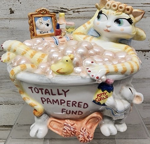 Fitz & Floyd Keramik Totally Pampered Fund Coin Bank NEU IN BOX - Bild 2 von 2