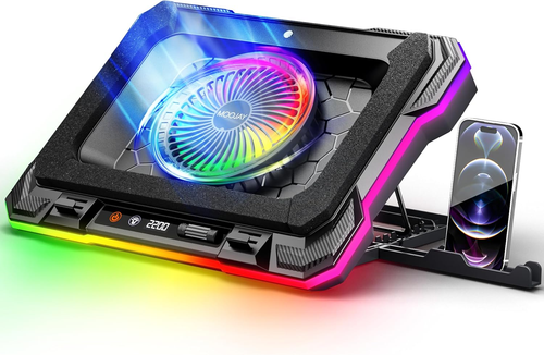 Podkładka chłodząca do laptopa Potężny turbo wentylator RGB Gaming Notebook Cooler, wentylator laptopa Coo