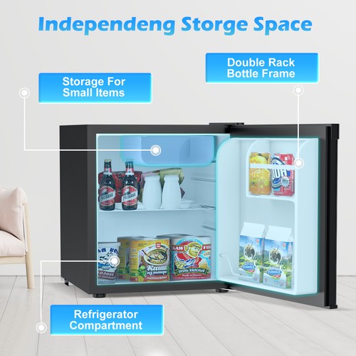 48L Compact Refrigerator Portable Mini Bar Fridge Fridge w/Freezer Adjustable - Picture 5 of 8