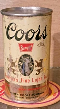 1953 STEEL COORS 1-SIDED FLAT TOP BEER CAN GOLDEN COLORADO OPENED & EMPTY #1