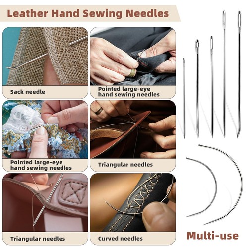 Waxed Thread 32 Yards, Leather Sewing Waxed Thread with Hand Sewing Needles f... - Picture 6 of 7