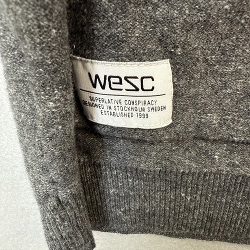 Wesc Andrej Knitted Cardigan Mens Small Superlative Conspiracy Gray Button Down - Picture 4 of 11