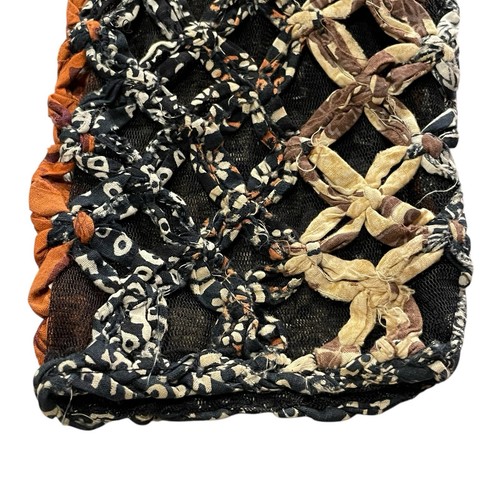 Sandy Starkman Giacca Donna M Beige Marrone Tessuto Nastro Frange Cardigan Aperto - Foto 5 di 12