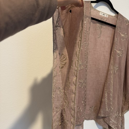 Natural LIfe Blush Pink Embroidered Kimono One Size - Picture 3 of 8
