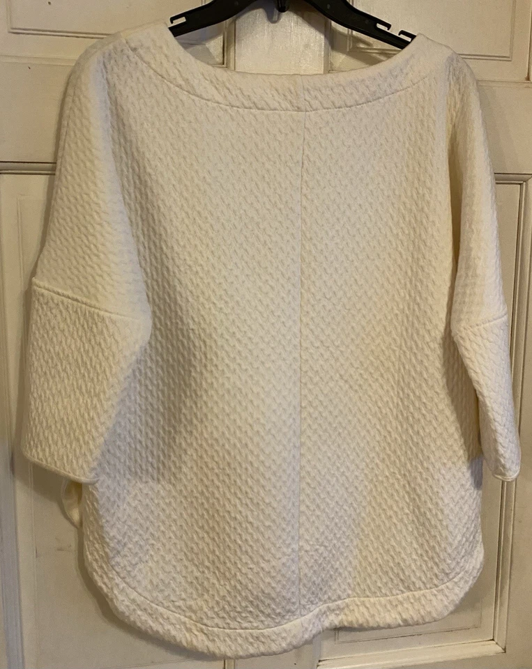 Top Max Studio Chic Tejido Waffle ~ Blanco roto ~ Cuello redondo ~ Manga 3/4 ~ Cómodo Suave ~ Excelente Foto 2 de 4