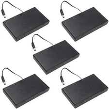 5 Pcs 12V 8AA Battery Holder 8X 1.5V AA Battery Storage Case Black Box with On/O