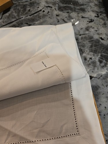 Solino Home Linen +Cotton Blend Table Runner 14 x 72" Hemstitch white New w/box - Picture 9 of 9