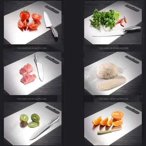 Titanium Cutting Boards Stainless Steel Double-Sided Chopping Board for Meat ... - Bild 5 von 6