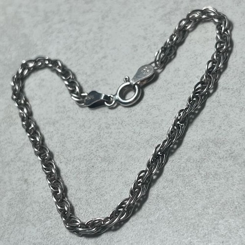 Vintage 925 sterling silver multi link twisted rope chain bracelet, 7.5", 3.65g - Picture 7 of 16