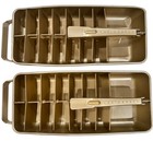 Quickube Metal Ice Cube Trays Levers Set Of 2 Gold Aluminum Collectible Vintage