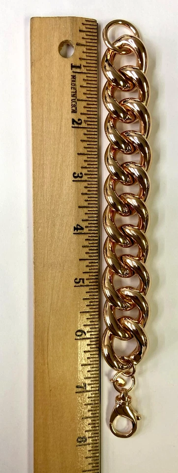 QVC Bronze Bold Polished Curb Link 7-1/4" Bracelet by Bronzo Italia - Image 3 of 4